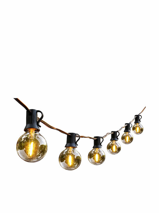 Poly Wasserdichte Lichterkette Beleuchtung LED 5m mit 10 Lampen Warmweiß