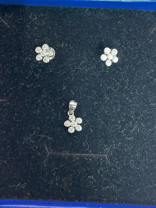Alista Home Set with Earrings & Pendant from Silver with Stones