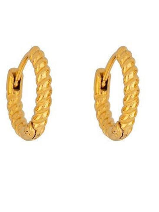 Excite-Fashion Σκουλαρίκια Κρίκοι από Ατσάλι Επιχρυσωμένα