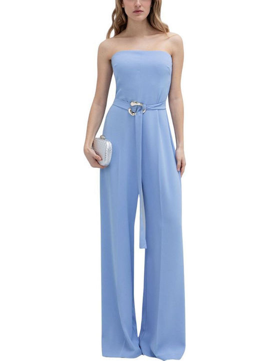 Women's Off-Shoulder Light Blue Jumpsuit
