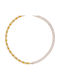 Excite-Fashion Necklace From Gold Plated Steel With Zircon