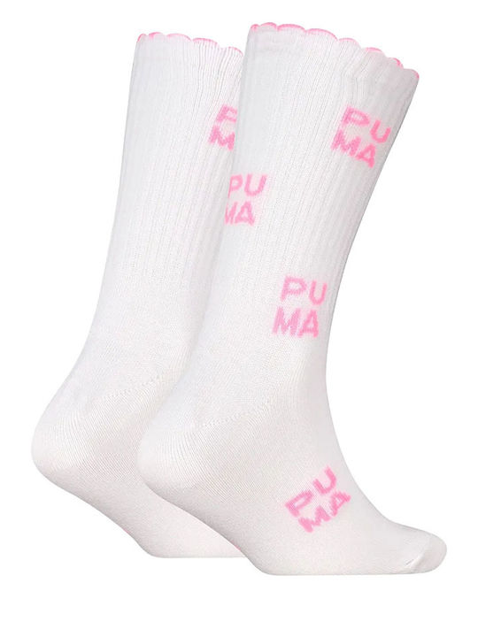 PUMA Παιδικές Κάλτσες Αθλητικές Kids Crew Λευκο/ροζ 2 Ζευγάρια