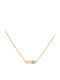 Excite-Fashion Necklace Eye From Gold Plated Silver With Turquoise Zircon