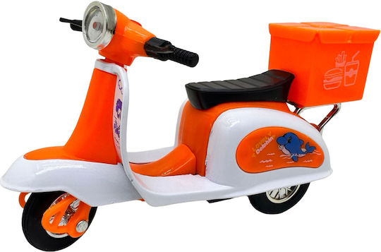 Orange Off Road Motocross Scooter Model 1:18 Metal Replica Suspension Rear Carrying Box