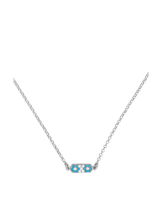 Excite-Fashion Necklace Eye Made of Silver with Turquoise Zircon