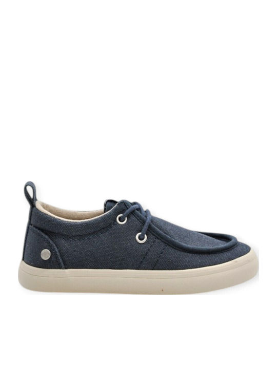 Mayoral Fabric Kids Loafers with Laces Navy Blue