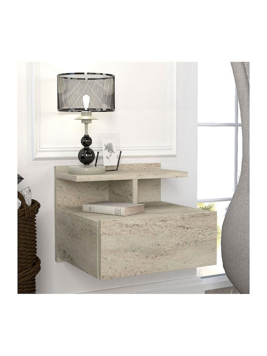Mislina Wandnachttisch Holz Beige 40x33.2x32cm