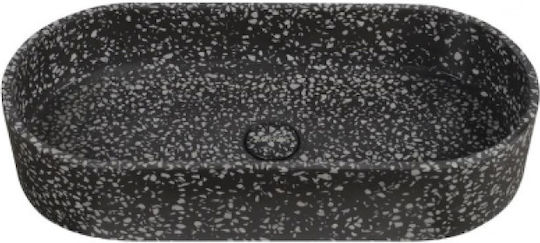 Tema Chiuvetă De Blat De Piatră Cu Baterie 50x35x11.5cm Neagră