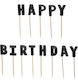 Μαύρα Κεράκια Happy Birthday 13 Τεμ
