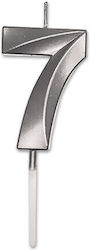 Κερί Prestige Silver Metal 9 Cm Νούμερο 7