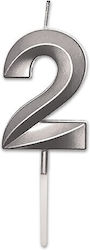 Κερί Prestige Silver Metal 9 Cm Νούμερο 2