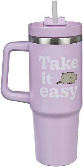 Gim Παιδικό Παγούρι Θερμός με Καλαμάκι Pusheen Cat 880ml
