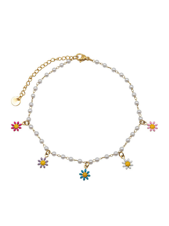 Poco Loco Gold Plated Anklet From Stainless Steel