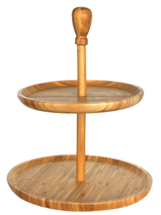 Raki Ξύλινη Εταζέρα 2 Ορόφων Ø25cm