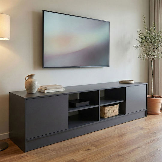 Έπιπλο Τηλεόρασης Tivia Ανθρακί Μ180xΠ35xΥ41.5cm