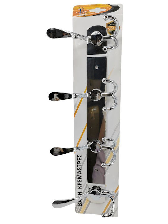 Landsh Doppelter Badezimmerhaken mit Schrauben Inox Silber