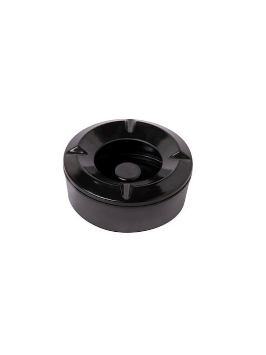 Windproof Melamine Ashtray Black 10.5x4.5cm 1-65387