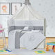 Homeone Baby Bettwäsche-Set Für Krippe Grau 9 Stück