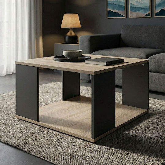 Square Side Coffee Table Zelegan Wooden Sonoma-Anthracite W60xL60xH39cm