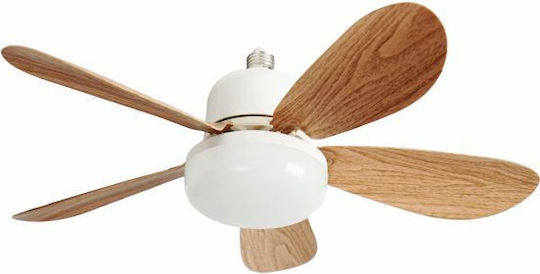 Spot Light Ανεμιστήρας Οροφής 52cm με Φως Καφέ / Λευκός