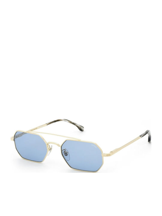 Lozza Unisex Sunglasses with Gold Frame and Light Blue Lenses SL2455 300K