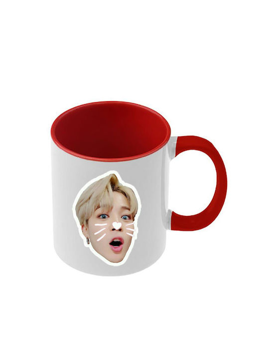 Κούπα Kpop Bts Κόκκινη Λαβή Εσωτερικό