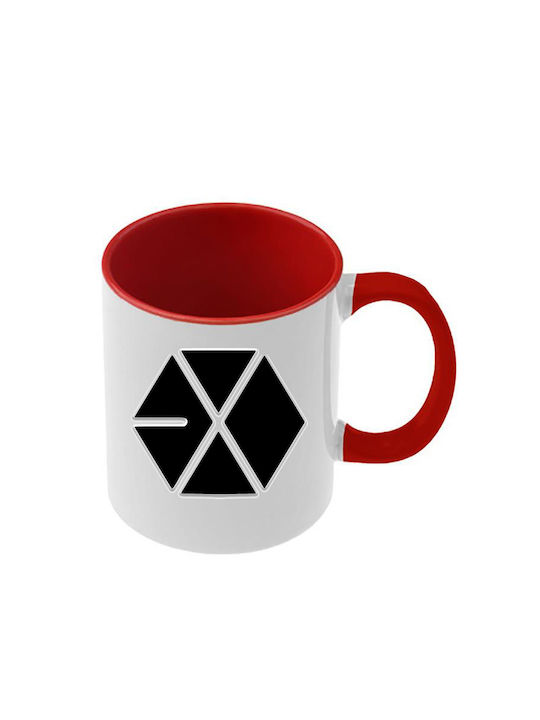 Κούπα Kpop Exo Κόκκινη Λαβή Εσωτερικό