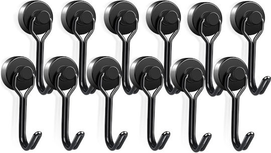 Set 12 Neodym Magnete Haken Organisation 16 × 45 Mm Schwarze