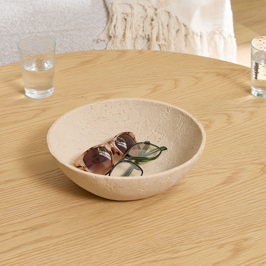 A-s Dekorative Schale aus Polyresin Beiges 24,5x24,5x7,5cm A-s Dekorative Schale aus Polyresin Beiges 24,5x24,5x7,5cm