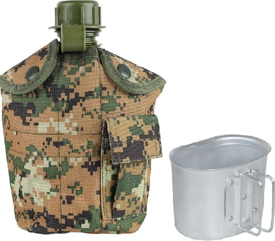 Water Container Case Cup Included 1 L Military Model Plastic Aluminum Brown Army
