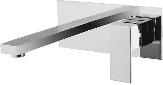 Landsh Set De Mixere Și Guriță Încorporate Pentru Lavabo Argintiu Landsh Set De Mixere Și Guriță Încorporate Pentru Lavabo Argintiu