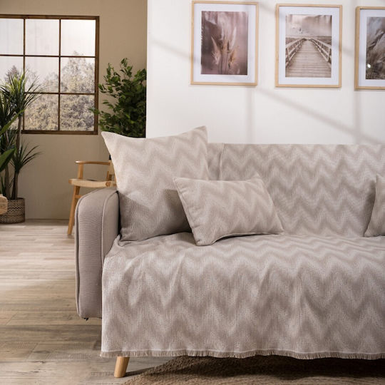 Teoran Sanremo Three-Seater Sofa Throw Chenille 180x300cm Gray
