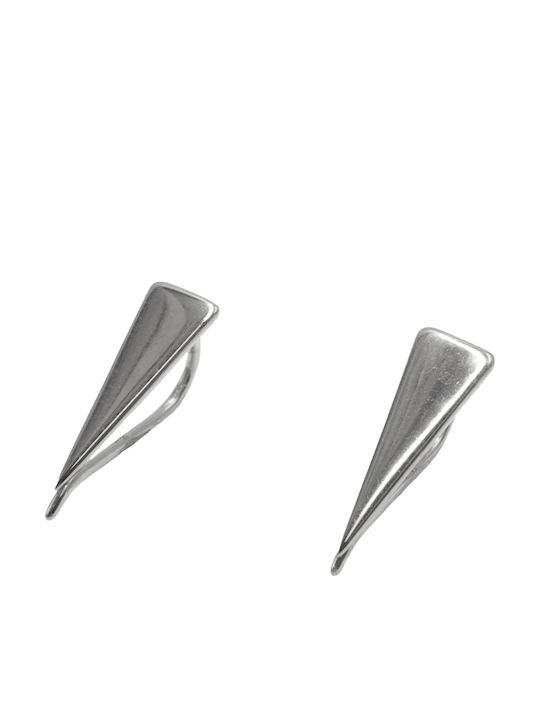 Poco Loco Earrings Ear Climbers Silver with Stones