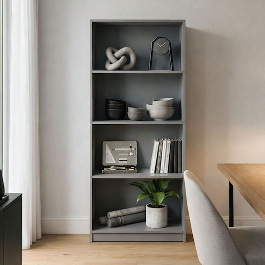 Bookcase Kendy Anthracite 60x30x167cm