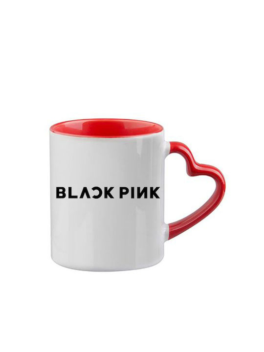 Κούπα Kpop Blackpink Κόκκινη Λαβή Καρδιά Εσωτερικό