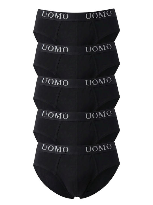 Herren Slips Schwarz 5er Pack