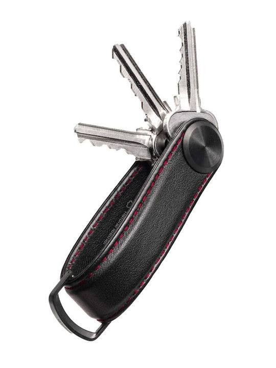 Keychain Key Organiser Pro Leather Obsidian Black Red