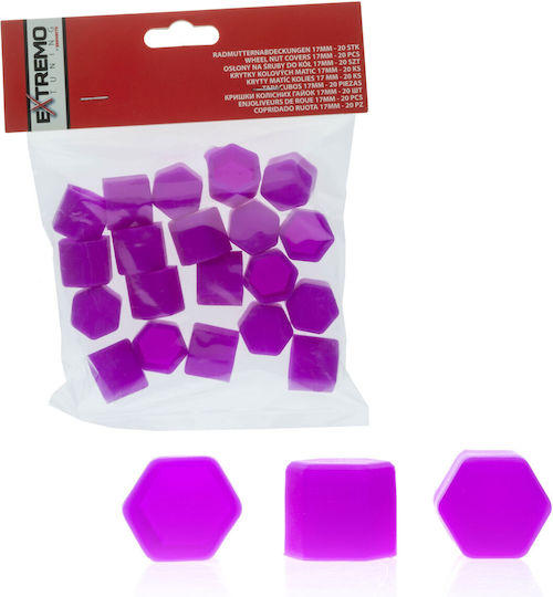 Extremo Tuning 17 Mm Purple Fluorescent Screw Caps 20 Pcs
