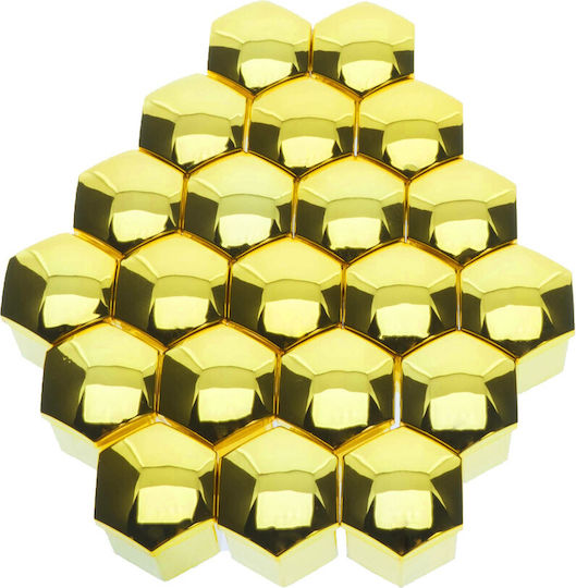 17 Mm Golden Bolt Caps 20 Pcs Set Wheel Rim Puller