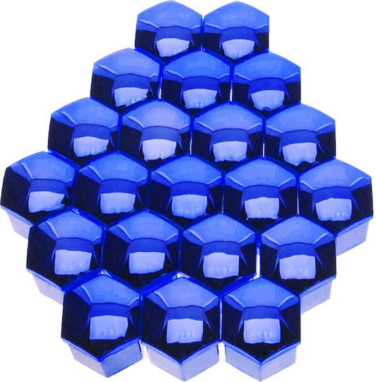 19 Mm Metallic Blue Bolt Covers 20 Pcs Easy Removal