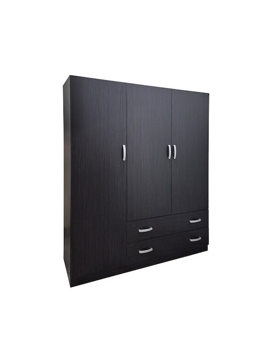 Alvia Dreifachtür Kleiderschrank Wenge 150x51x1...