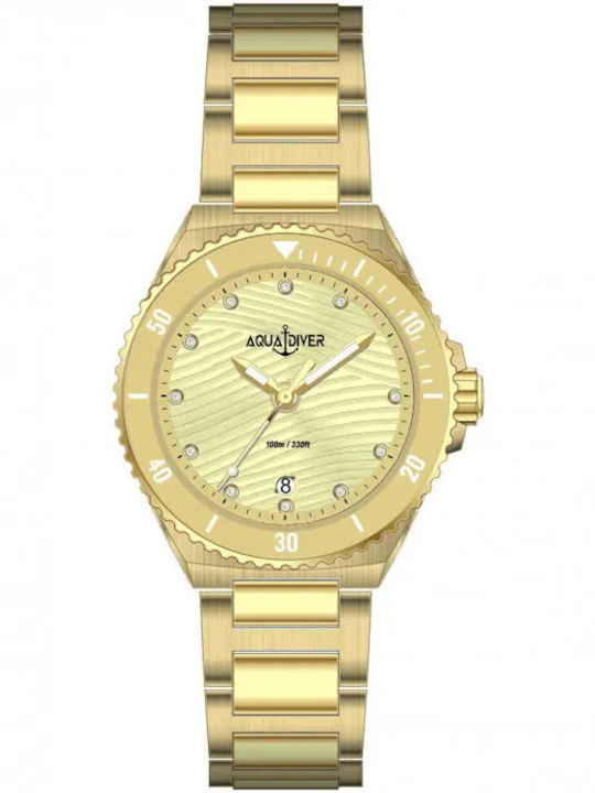 Women's Watch Battery with Gold Stainless Steel Bracelet