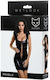 Glossy Rochie Wetlook Neagră