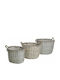 Lesli Living Set of Gray Wicker Decorative Baskets 3 Pieces