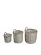 Lesli Living Set of Gray Wicker Decorative Baskets 3 Pieces
