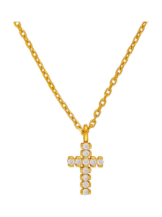 Excite-Fashion Silver Cross Gold Plated