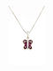 LASTORE Necklace With Butterfly Design In Purple Silver