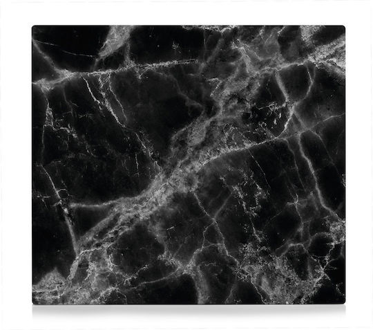 Zeller 26315 Κάλυμμα Εστίας Μάρμαρο Γυαλί Μαύρο 56 X 50 X 1 Cm Πόδια Αντιολίσθησης