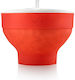Popcorn Preparation Cup For Microwave Oven 1009035 2.8 Liters Ø20x14.5 cm Up To 3 People 60 To +220c Red