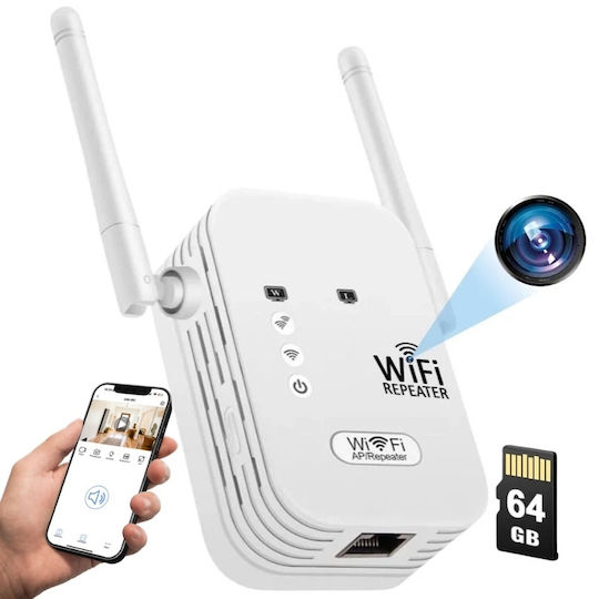 Cameră Ascunsă Amplificator Semnal Wireless Iuni Rp1 64gb Wi-fi Full Hd Vizualizare Live Pe Telefon